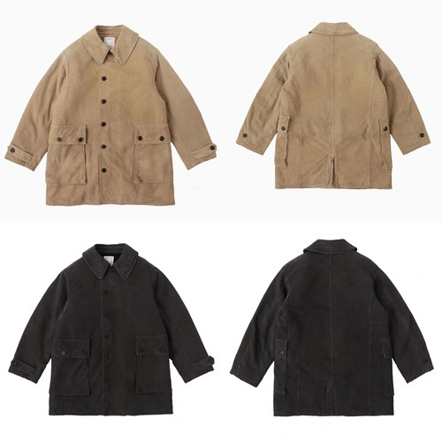 工装飞行员VISVIM 22AW 中村日潮复古水洗做旧外套重磅羊毛大衣