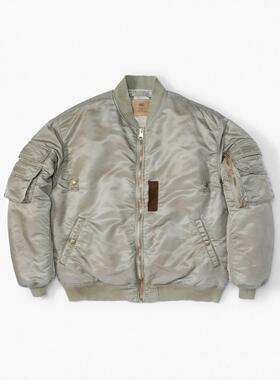 工装飞行员 MADNESS 24AW十周年水洗做旧破坏MA1宽松棉服夹克外套