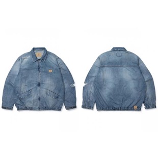 工装飞行员 MADNESS 22SS 余文乐 日产拉链破坏宽松牛仔外套夹克