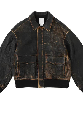 工装飞行员 VISVIM FIL 22AW 中村重磅做旧羊皮夹克复古A2皮衣