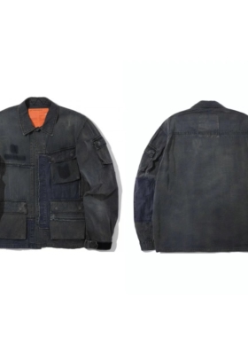 特价不退换MADNESS 21SS 余文乐同款拼接水洗日产破坏三袋夹克