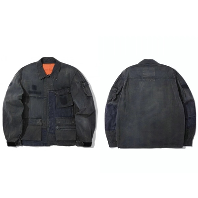 特价不退换MADNESS 21SS 余文乐同款拼接水洗日产破坏三袋夹克