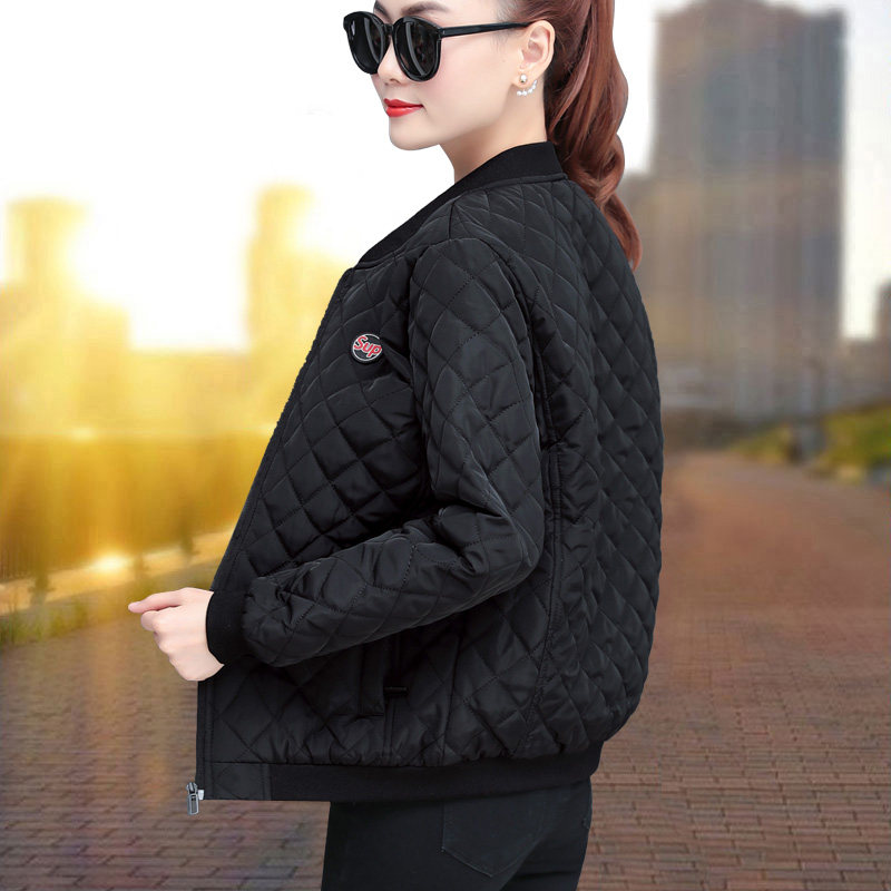 棉夹克外套女棉衣休闲棒球服2020秋冬装加绒棉服胖mm冬季棉袄大码