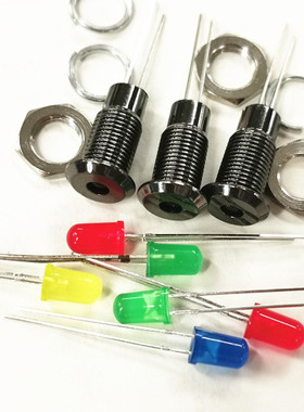 开孔8MM微型指示灯平头面板信号灯3V5V6V12V24V110V220VLED电源灯