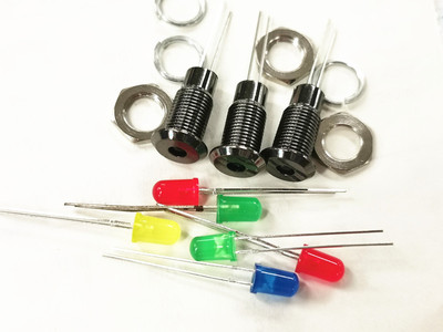 开孔8MM微型指示灯平头面板信号灯3V5V6V12V24V110V220VLED电源灯