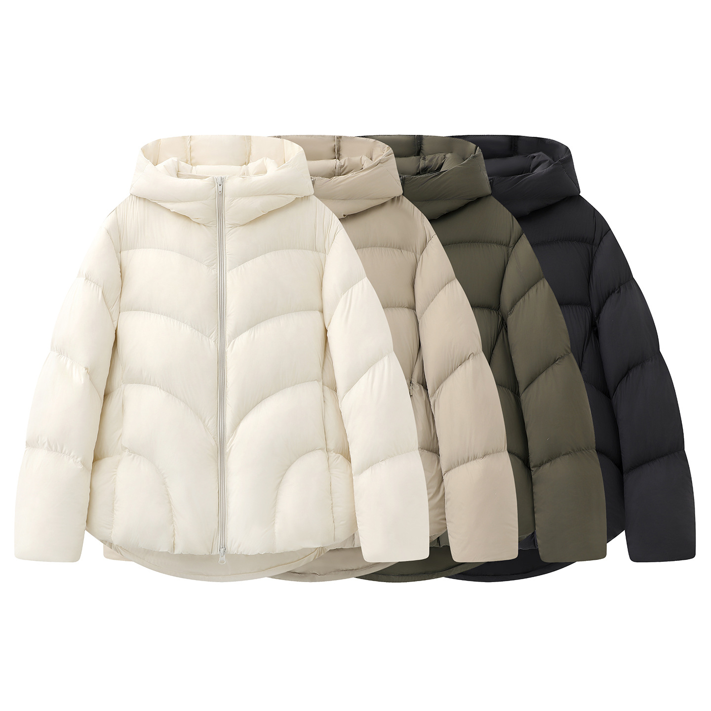 现货江南2025冬款女装宽松加厚保暖泡芙连帽羽绒服外套 5P0C10440