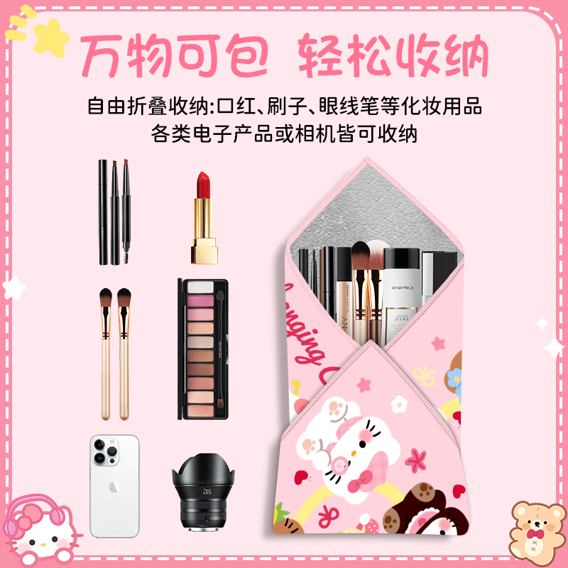 卡通可爱百折布相机内胆微单镜头包收纳布百贴布化妆包魔术自粘布