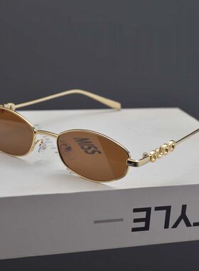 欧美复古多边形小框字母太阳眼镜