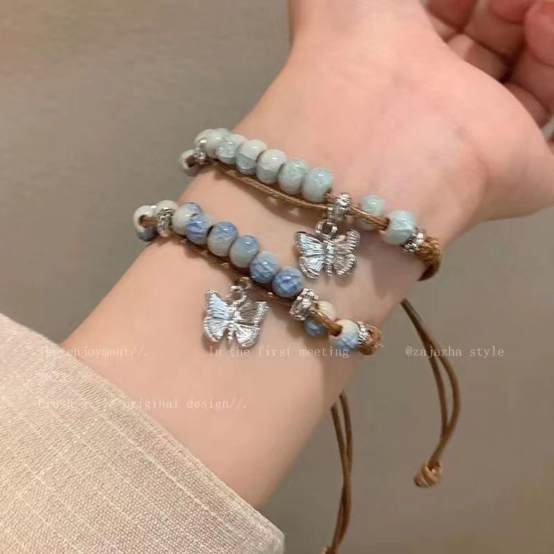 手链高颜值学生党手串女生显白闺蜜款ins风二人友谊轻奢小众精致图片