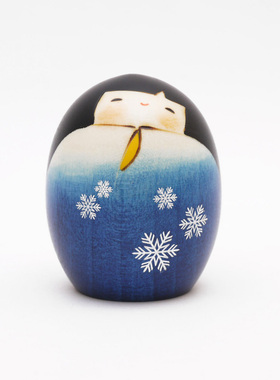 冰雪奇缘日本纯手工日本KOKESHI娃娃木偶人偶 卯三郎作 雪精灵