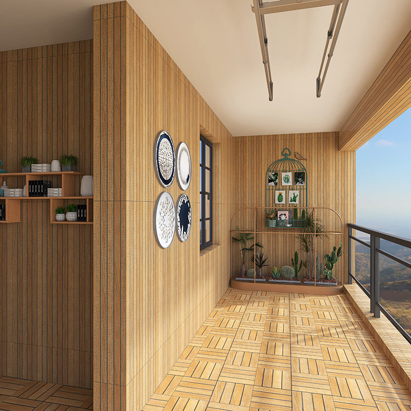 仿木纹瓷砖600x1200室外露台阳光房花园地板砖美式庭院防滑地砖