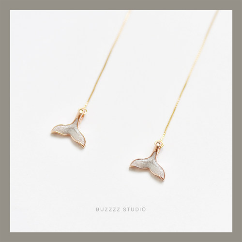 百搭简约长款设计感个性鱼尾耳饰