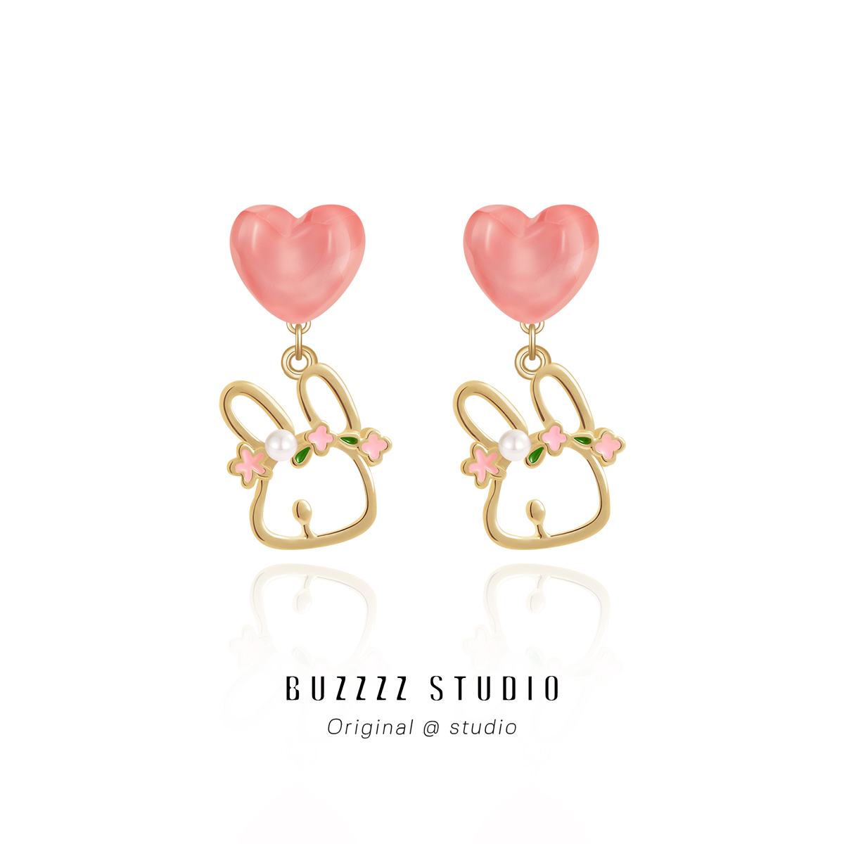 春夏花朵小兔少女风耳环耳夹