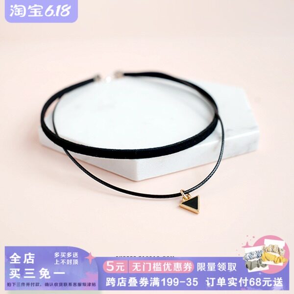 韓國簡約choker雙層吊墜項鏈脖鏈飾品頸帶項圈鎖骨鏈 chocker少女在類目 飾品/流行首飾/時尚飾品新, 項鍊中 - 來自Buy2taobao.com提供專業的淘寶代購服務