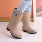 四季 女 防滑保暖雨靴厨房防臭雨鞋 水鞋 女成人中筒软底上班舒适胶鞋