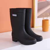 套鞋 新款 雨靴防水鞋 耐磨防臭胶鞋 中筒加厚雨鞋 女防滑厨房成人夏季