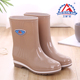 短筒水靴雨靴成人工作防滑胶鞋 夏季 中短筒女士雨鞋 防水鞋 新款 时尚