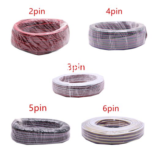 低压led灯带延长线2/3/4/5pin拼并线电线22AWG 0.3平方2345芯排线