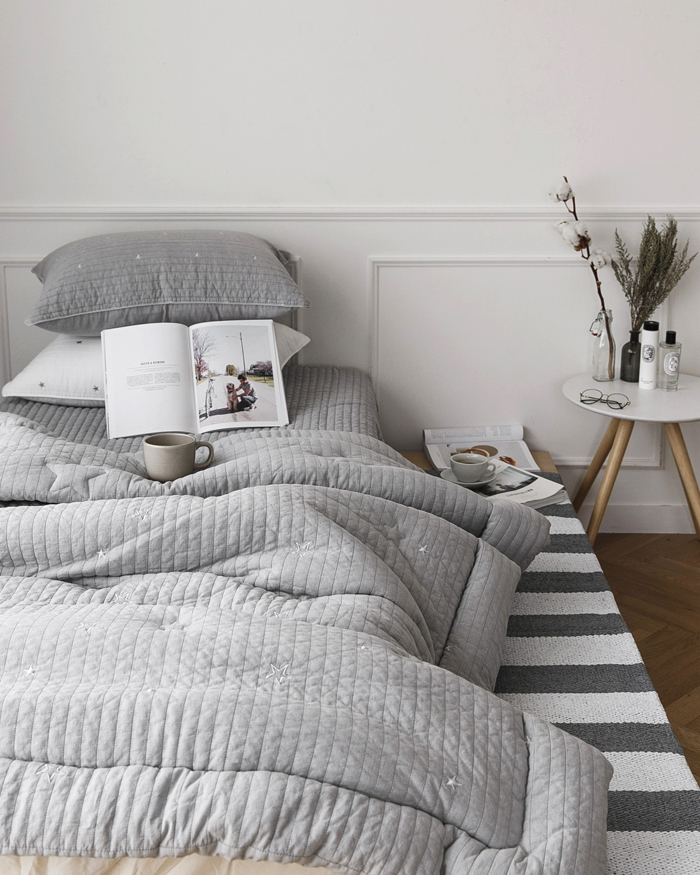 韩国柔软温暖星星夹棉被子