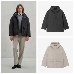 直邮Mind Bridge韩国代购男士冬短款毛绒内里连帽羽绒服MXDJ81A3