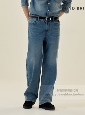 发货快直邮Mind Bridge韩国代购25秋男士阔腿牛仔长裤子MADP0151