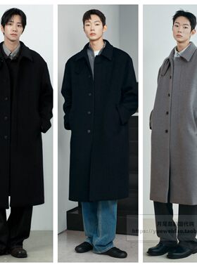 发货快直邮MindBridge26冬男士韩国代购宽松羊毛羊绒大衣M1CA71A1