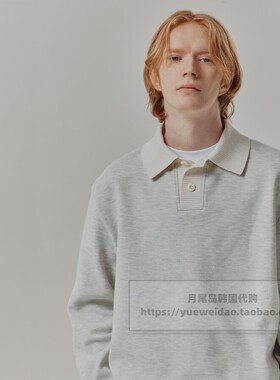 直邮Mind Bridge24秋男士韩国代购宽松休闲翻领长袖卫衣MYTS6152