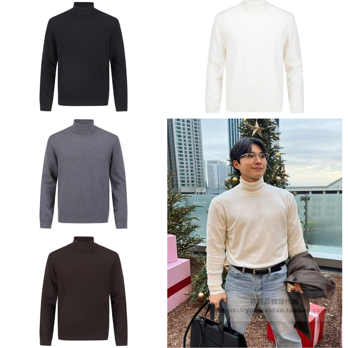 特价发货快直邮ANDZ春秋冬男装韩国代购高领套头针织毛衣LE4E605