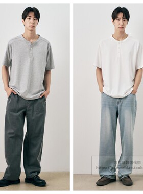发货快直邮MB韩国代购26夏男士短袖圆领宽松纯棉T恤M1TS3156
