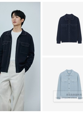 直邮Mind Bridge25春男士韩国代购宽松翻领针织开衫MZCD2101