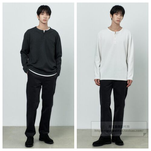 特价直邮Mind Bridge韩国代购26冬男士圆领宽松长袖T恤M1TS7103