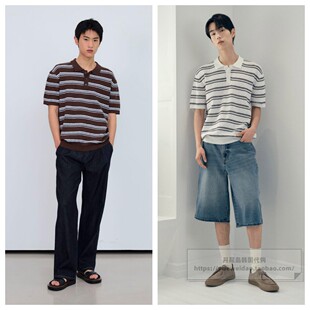 条纹针织衫 发货快直邮Mind 短袖 26夏男士 M1KT3173 Bridge韩国代购
