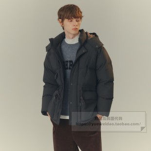 直邮Mind Bridge韩国代购男士冬款YKK可拆连帽收腰羽绒服MYDJ8155