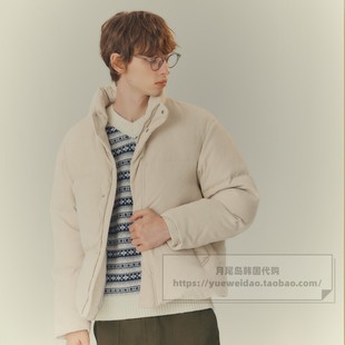 直邮Mind Bridge冬男士韩国代购短款厚款灯芯绒YKK羽绒服MYDJ8153