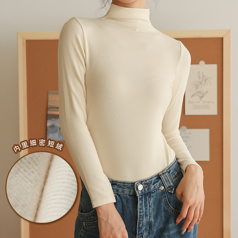 腈纶上衣贴身日记女高领保暖发热