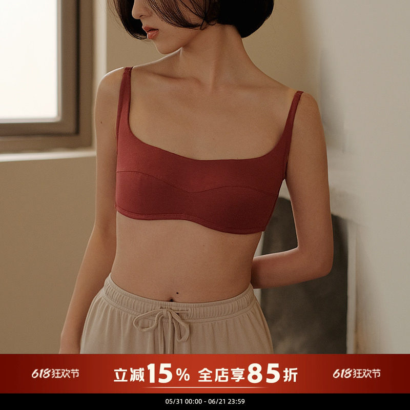 贴身日记复古一字领莫代尔内衣女薄款无钢圈文胸打底防走光抹胸式