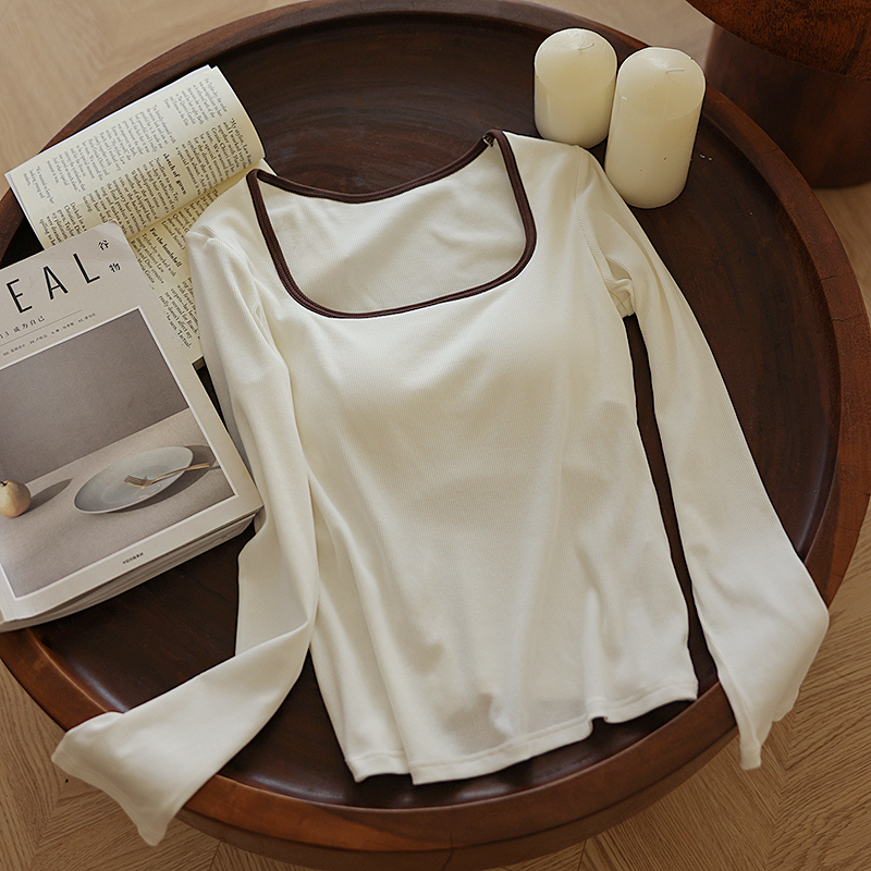 贴身日记方领棉内搭保暖内衣女