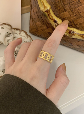 小众纹理钛钢镀金简约饰品个性