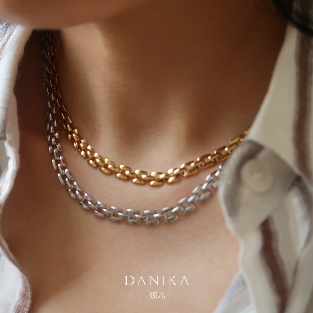 DANIKA欧美时尚复古编织锁骨链