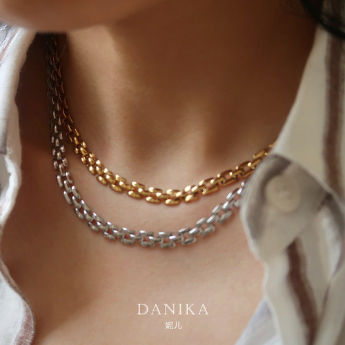 DANIKA欧美时尚复古编织锁骨链