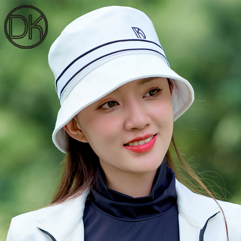 高尔夫球帽白色大檐有顶帽