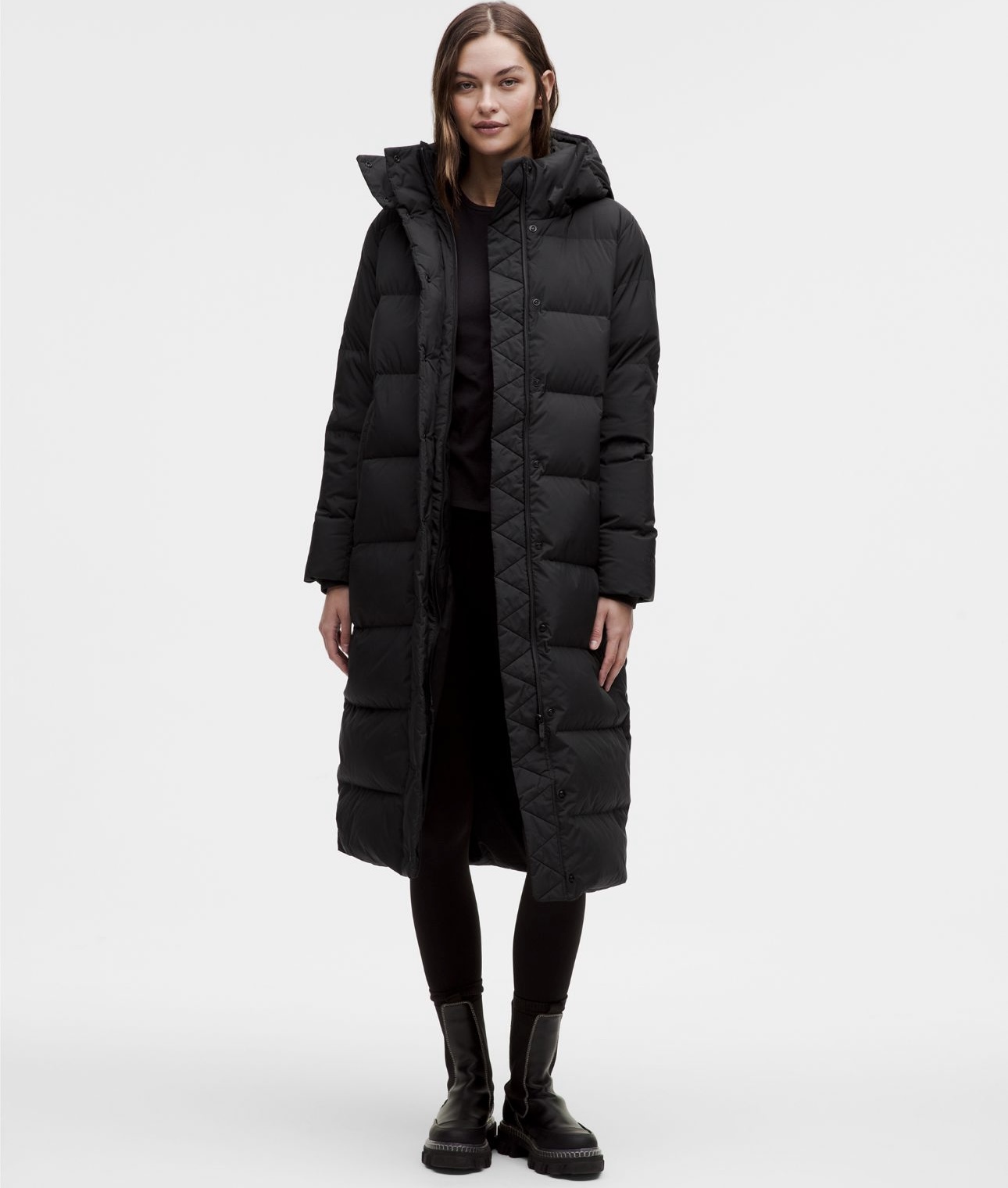 lululemon露露乐蒙Wunder Puff系列600蓬鹅绒九格连帽长款羽绒服