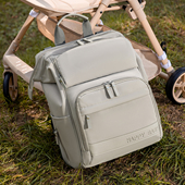 妈咪包简约休闲宝妈带娃外出背包时尚 双肩包母婴包大容量遛娃轻便