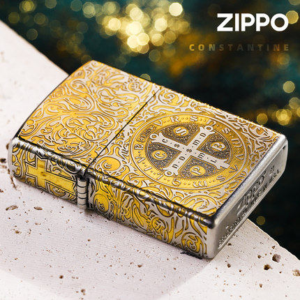 之宝打火机zippo正品深雕康斯坦丁防风煤油打火机男士节日送礼