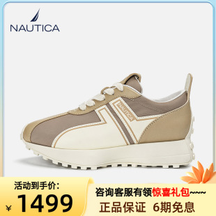 夏季 NAUTICA 防滑厚底阿甘鞋 诺帝卡2023新款 女士真皮舒适运动鞋