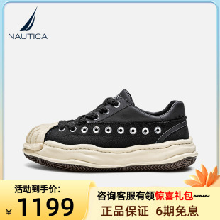 2022新款 透气真皮休闲鞋 诺帝卡情侣款 复古增高板鞋 溶解鞋 NAUTICA