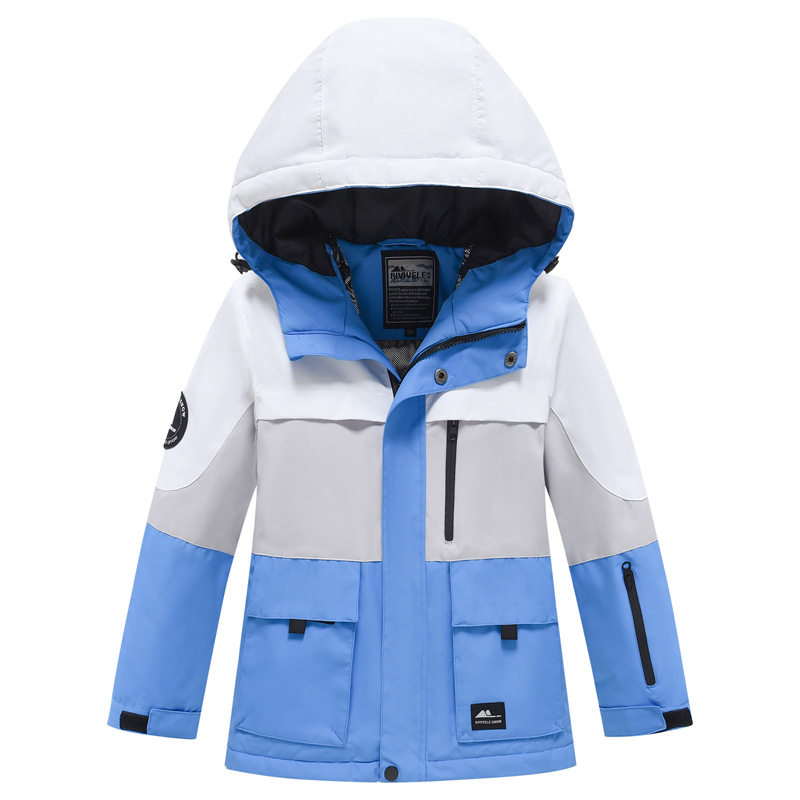 儿童滑雪服女童男童2新款户外单双板防水外套分加厚保暖夹棉上衣