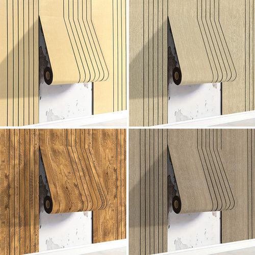temu跨境割槽3d格栅条自粘墙贴木纹xpe墙板电视背景墙版wallpaper