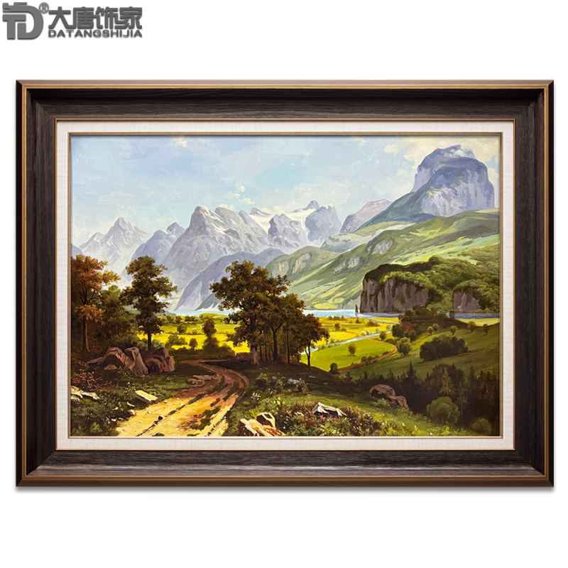 手绘高档别墅客厅风景油画欧式装饰画 美式世界名画希望山谷n274