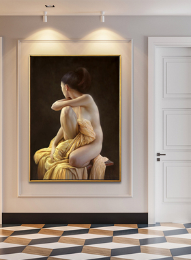 卧室装饰画 手绘玄关油画 欧式画美式壁炉挂画 法国画家-感光N223